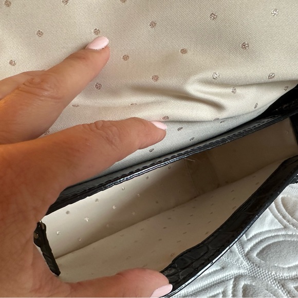 Kate Spade Shoulder Bag - Black Patent Leather Crocodile with buckles - Picture 11 of 16